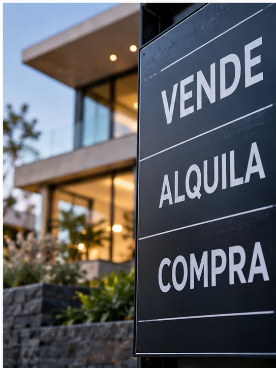 Cartel de venta, alquiler y compra, imagen editorial